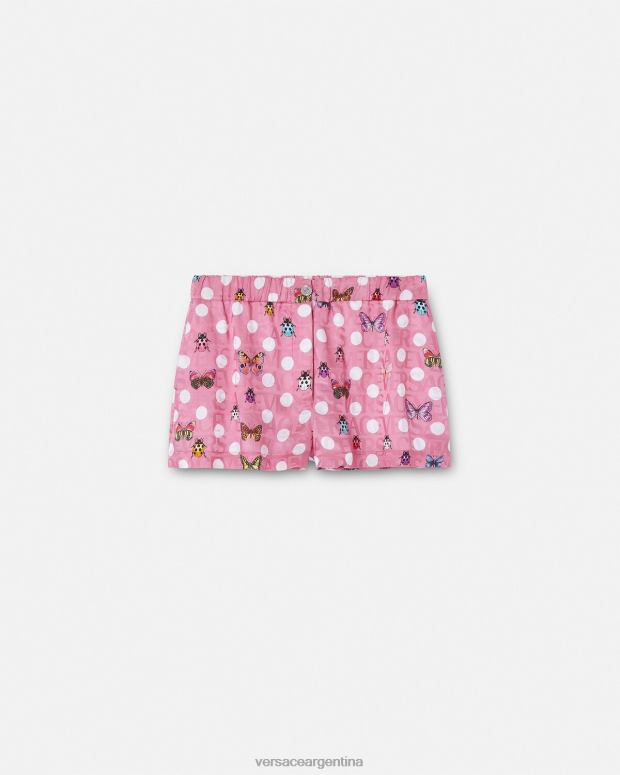 mujer Versace imprimir shorts de mezcla de seda con mariposas ropa 4F604197