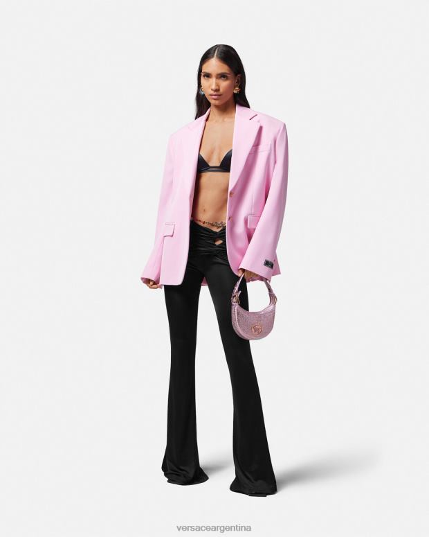 mujer Versace un color pantalones acampanados anudados ropa 4F604190