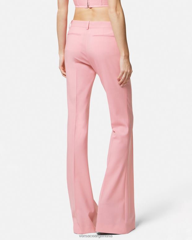 mujer Versace un color pantalones acampanados ropa 4F604120