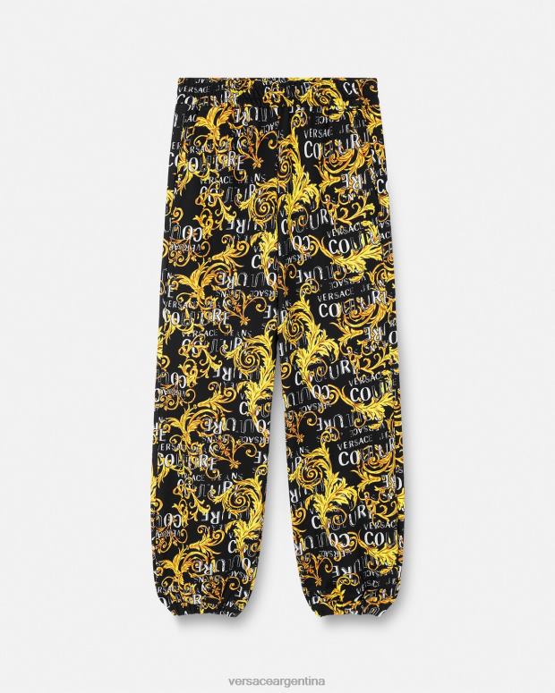 mujer Versace oro negro pantalones deportivos de alta costura con logo ropa 4F6042238