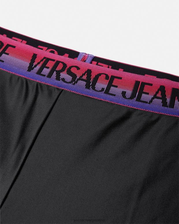 mujer Versace negro leggins con logo ropa 4F6042149