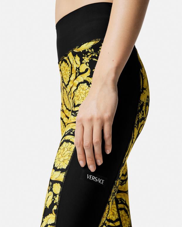 mujer Versace negro leggings barrocos ropa 4F604241