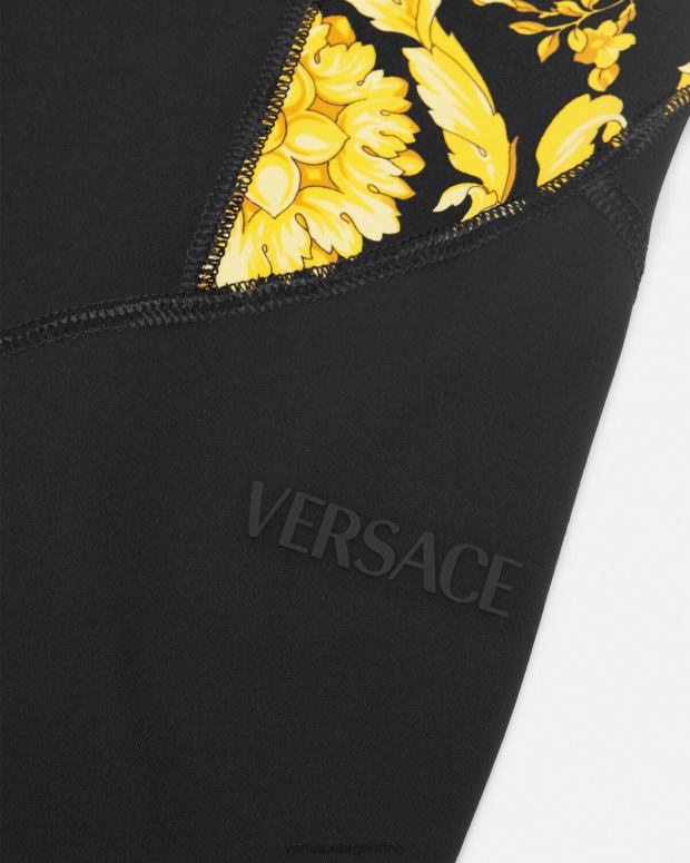 mujer Versace negro leggins de gimnasia barrocos ropa 4F604233