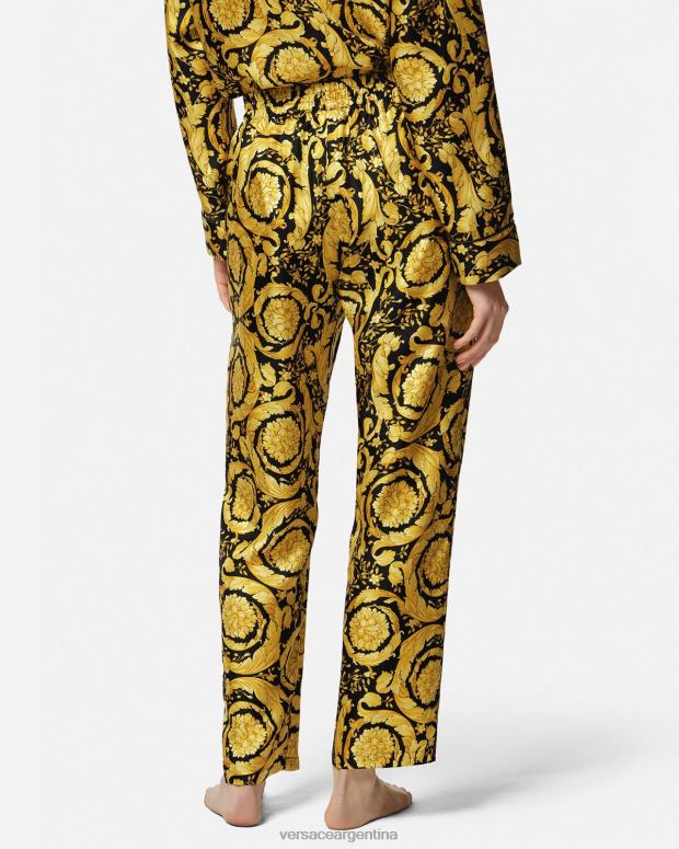 mujer Versace imprimir pantalones de pijama de seda con estampado barroco ropa interior y ropa de playa 4F6041026