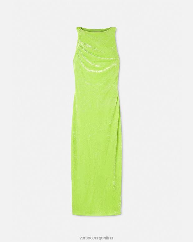 mujer Versace cal vestido midi de terciopelo enrollado ropa 4F60475