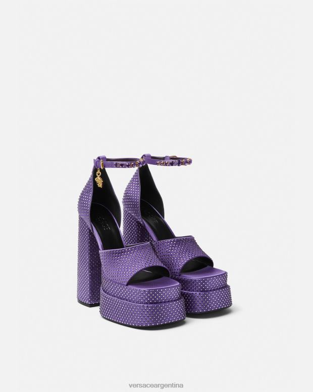 mujer Versace Violeta sandalias con plataforma medusa aevitas zapato 4F604426
