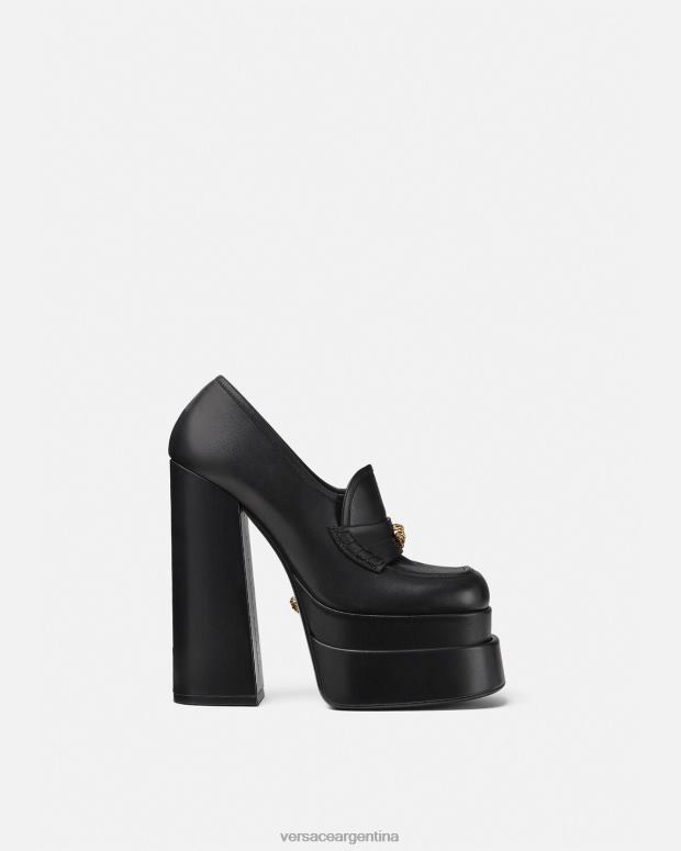 mujer Versace negro mocasines con plataforma aevitas zapato 4F604430