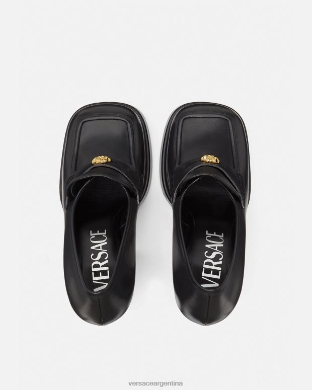 mujer Versace negro mocasines con plataforma aevitas zapato 4F604430