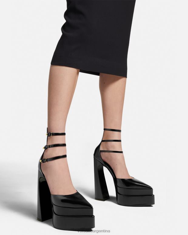 mujer Versace negro zapatos de tacón con plataforma puntiaguda aevitas zapato 4F604420
