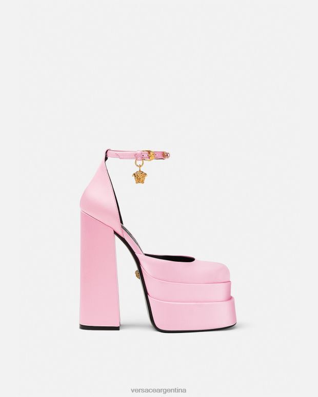 mujer Versace rosa zapatos de salón con plataforma medusa aevitas zapato 4F604423