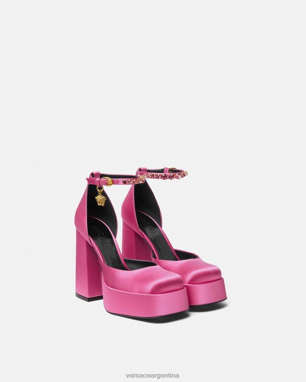 mujer Versace rosa zapatos de tacón con plataforma única medusa aevitas zapato 4F604414