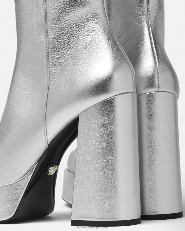 mujer Versace un color botas aevitas con plataforma metalizada zapato 4F604406