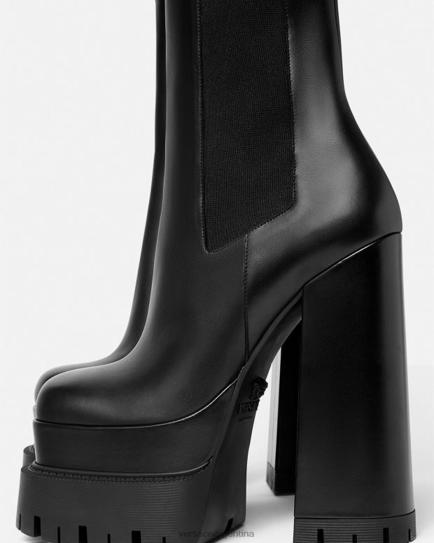 mujer Versace negro botas aevitas plataforma zapato 4F604479
