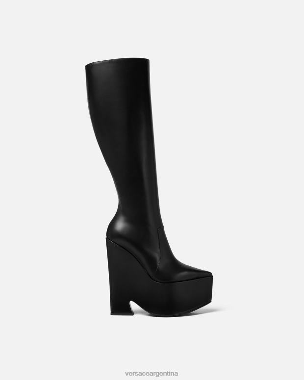 mujer Versace negro botas altas tempest con plataforma zapato 4F604478