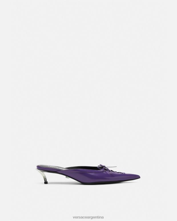 mujer Versace Violeta mules con punta de alfiler zapato 4F604393