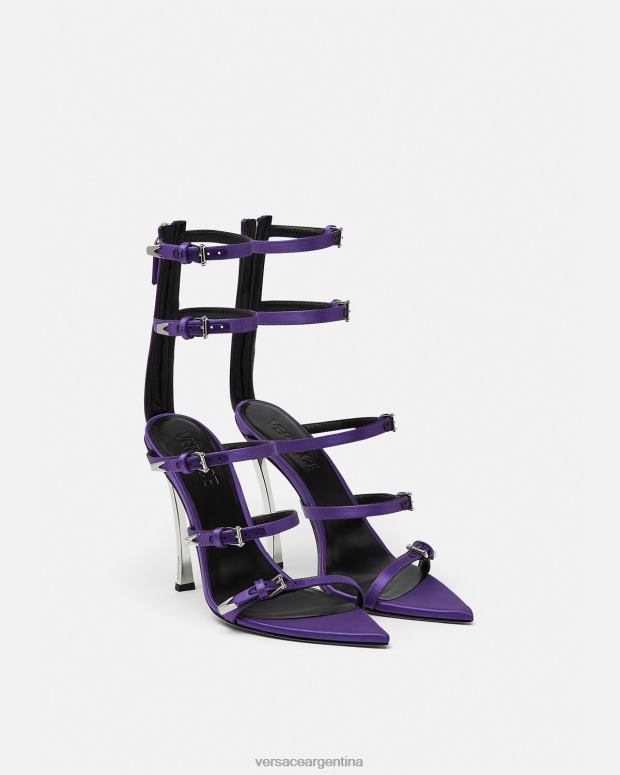 mujer Versace Violeta sandalias con punta de alfiler zapato 4F604398