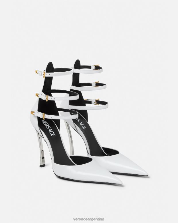mujer Versace blanco bombas de punta zapato 4F604395
