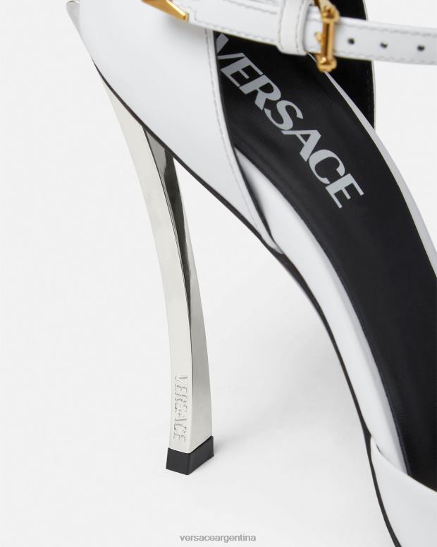 mujer Versace blanco bombas de punta zapato 4F604395