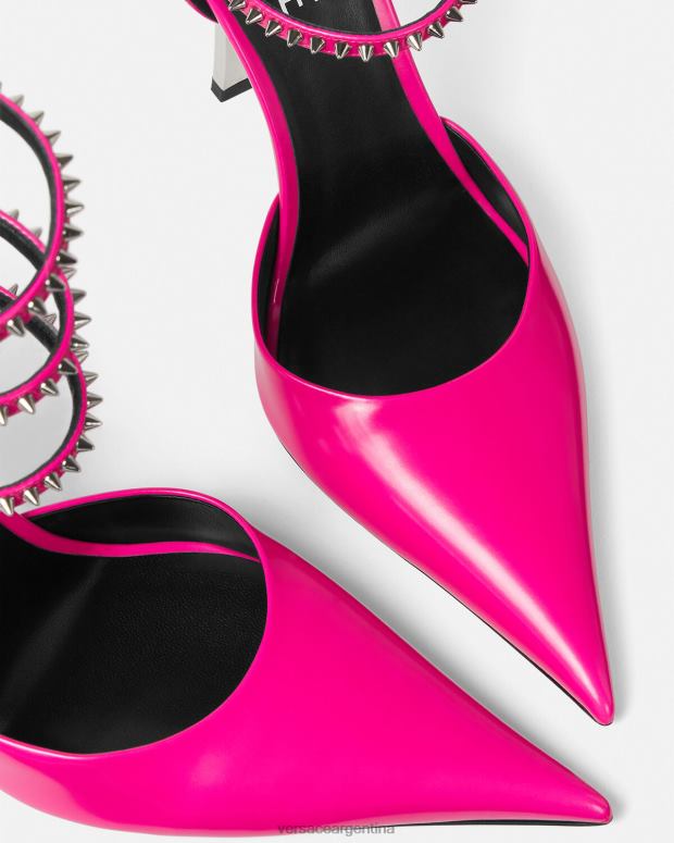 mujer Versace fucsia zapatos de tacón con punta de aguja zapato 4F604400