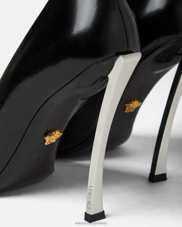 mujer Versace negro bombas de punta zapato 4F604384