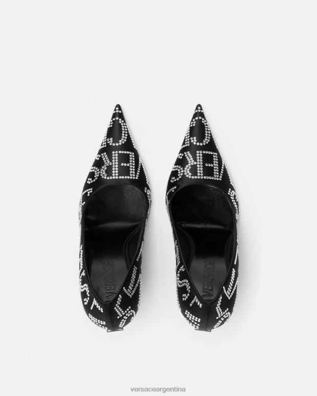 mujer Versace negro zapatos de tacón con detalles en toda la prenda zapato 4F604403