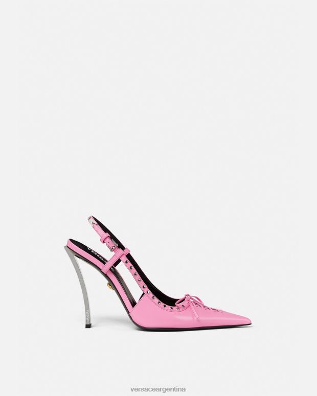 mujer Versace rosa zapatos de tacón con tira trasera y cordones zapato 4F604389