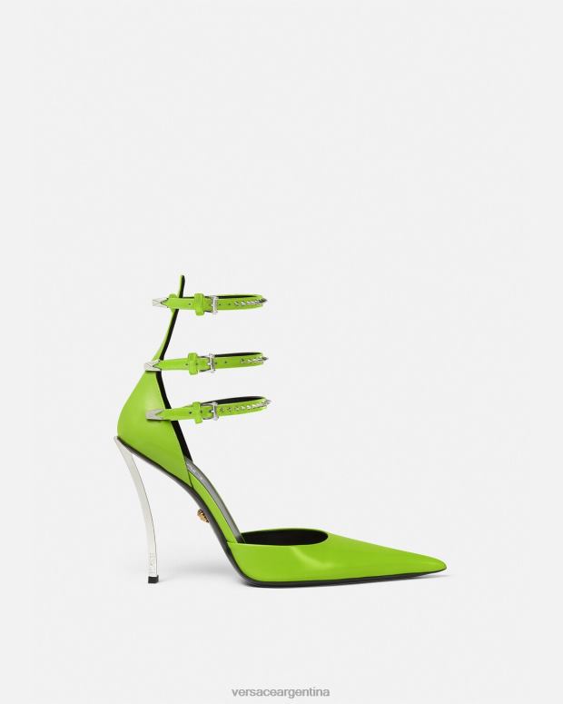 mujer Versace verde zapatos de tacón con punta de aguja zapato 4F604401