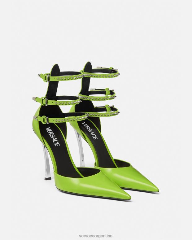 mujer Versace verde zapatos de tacón con punta de aguja zapato 4F604401