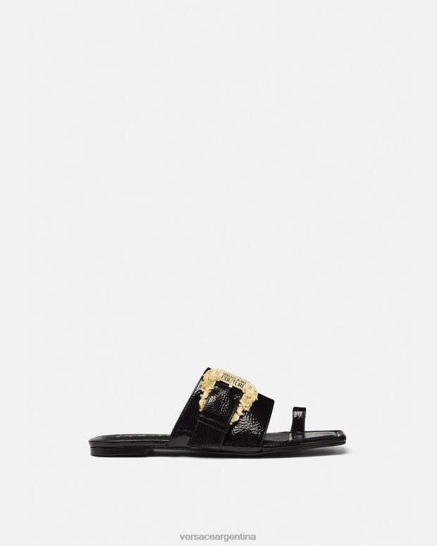 mujer Versace negro mules Millie con hebilla barroca zapato 4F6042301