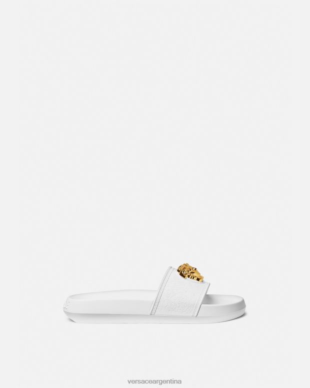 mujer Versace blanco toboganes palazzo zapato 4F604458