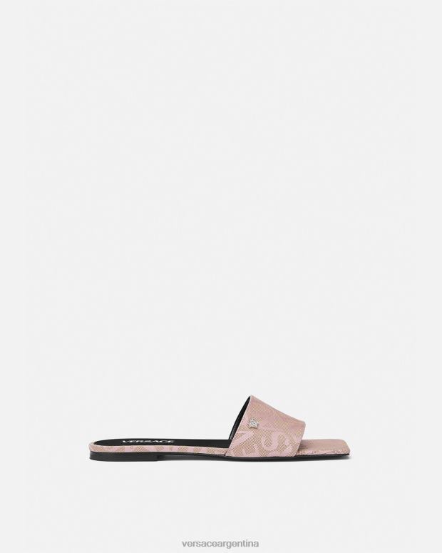 mujer Versace imprimir sandalias planas integrales zapato 4F604450