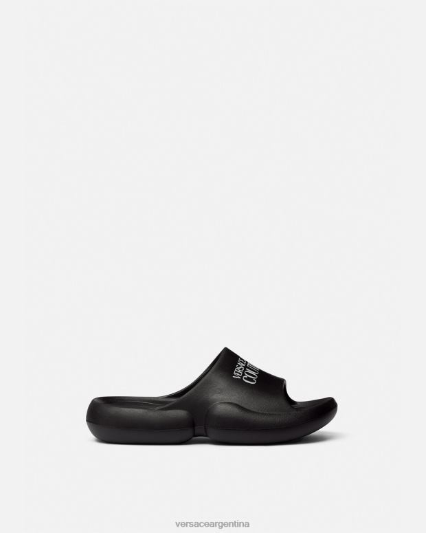mujer Versace negro diapositivas de etiqueta zapato 4F6042268