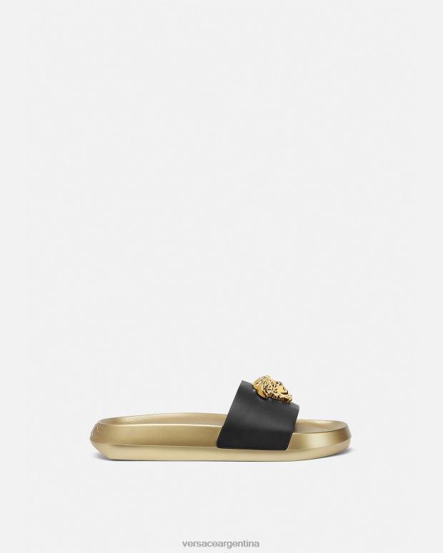 mujer Versace negro diapositivas de la medusa zapato 4F604452