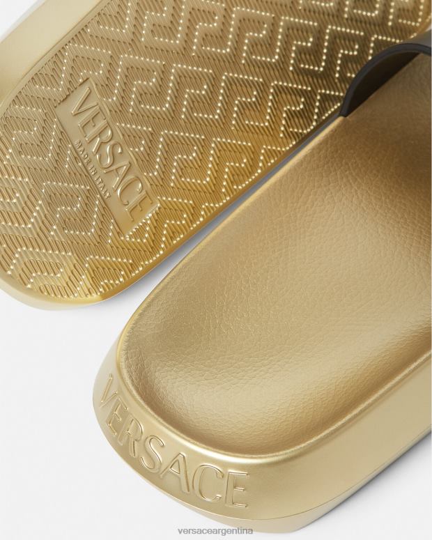 mujer Versace negro diapositivas de la medusa zapato 4F604452
