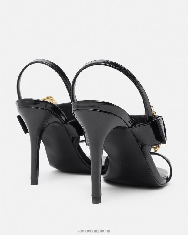 mujer Versace negro sandalias destalonadas emily barrocas zapato 4F6042257