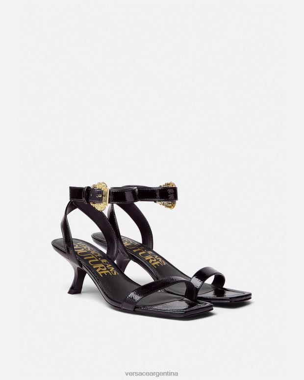 mujer Versace negro sandalias fiona barrocas zapato 4F6042258