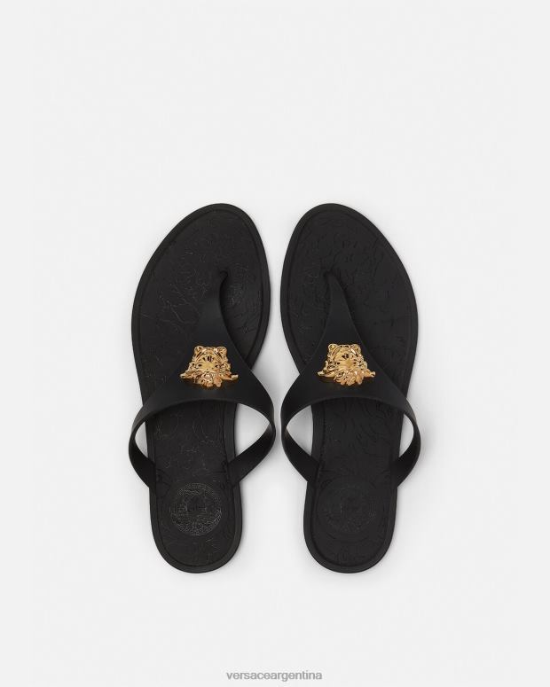 mujer Versace negro sandalias medusas zapato 4F604453