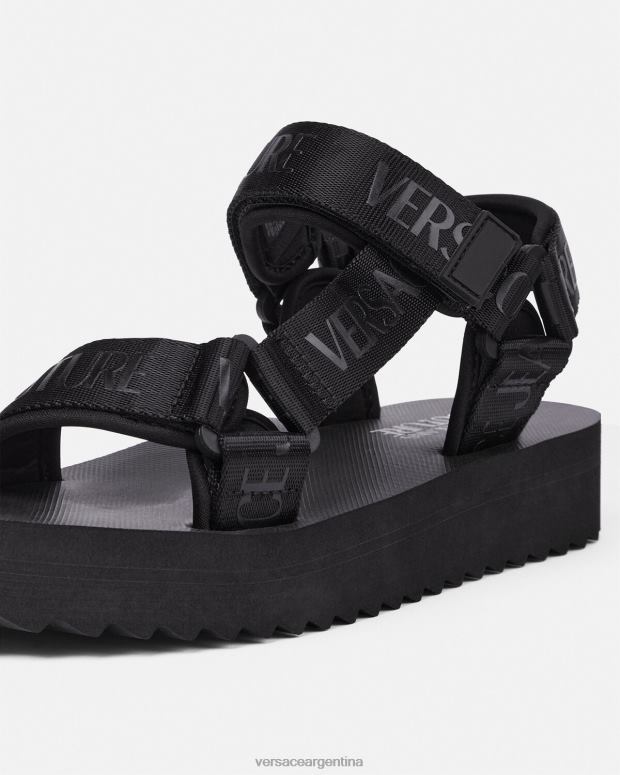 mujer Versace negro sandalias miami zapato 4F6042297