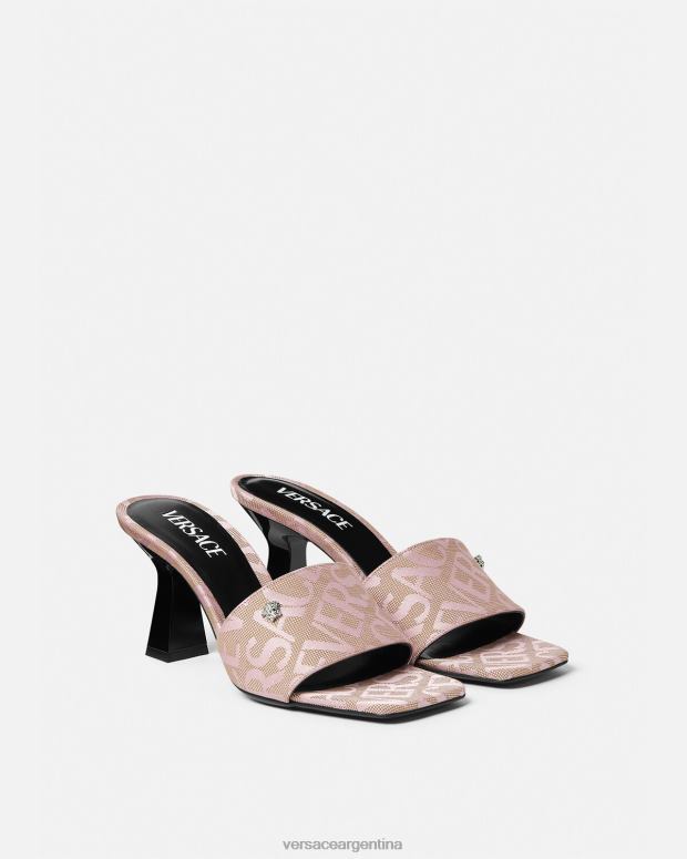 mujer Versace rosa mules por toda la prenda zapato 4F604442