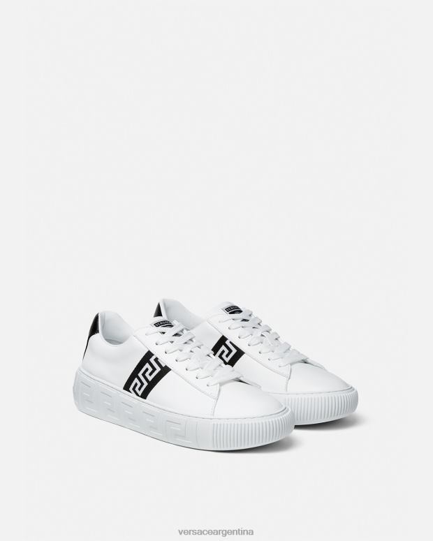 mujer Versace blanco negro zapatillas con grecas zapato 4F604502