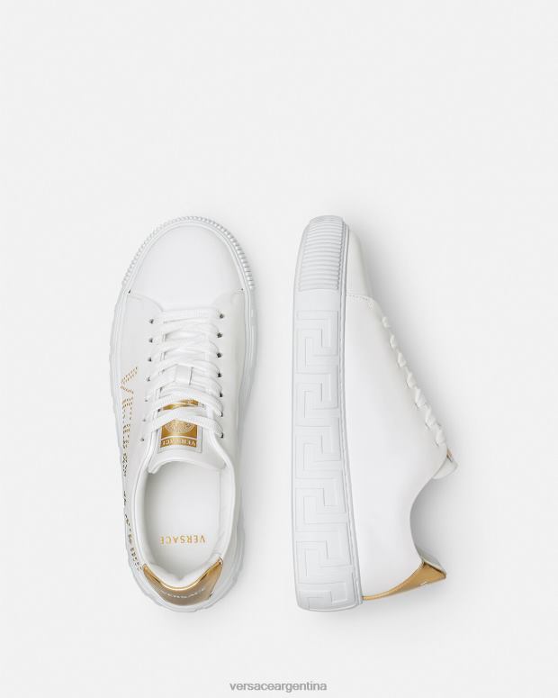 mujer Versace blanco zapatillas con greca diosa zapato 4F604510