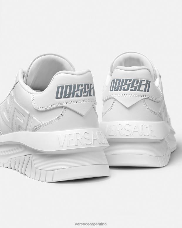mujer Versace blanco zapatillas greca odissea zapato 4F604503