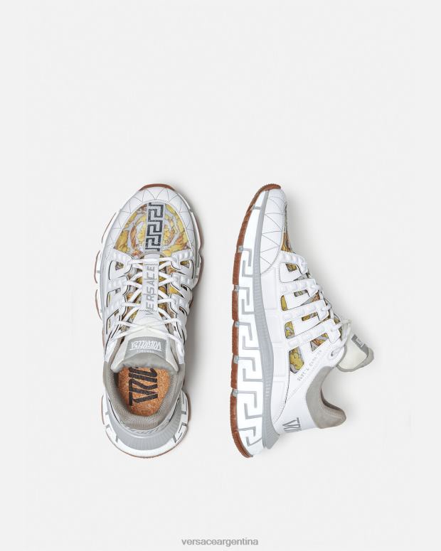 mujer Versace blanco zapatillas trigrecas zapato 4F604508