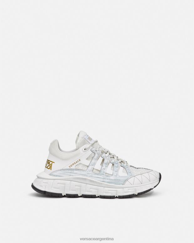 mujer Versace blanco zapatillas trigrecas zapato 4F604509