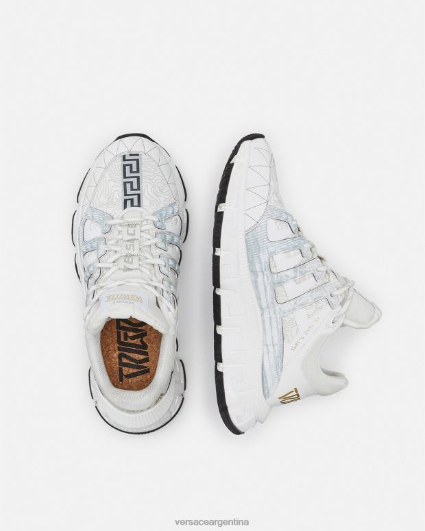 mujer Versace blanco zapatillas trigrecas zapato 4F604509