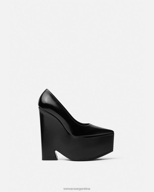 mujer Versace negro bombas de plataforma tempestad zapato 4F604491