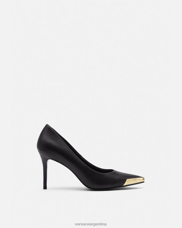 mujer Versace negro bombas escarlata zapato 4F6042273