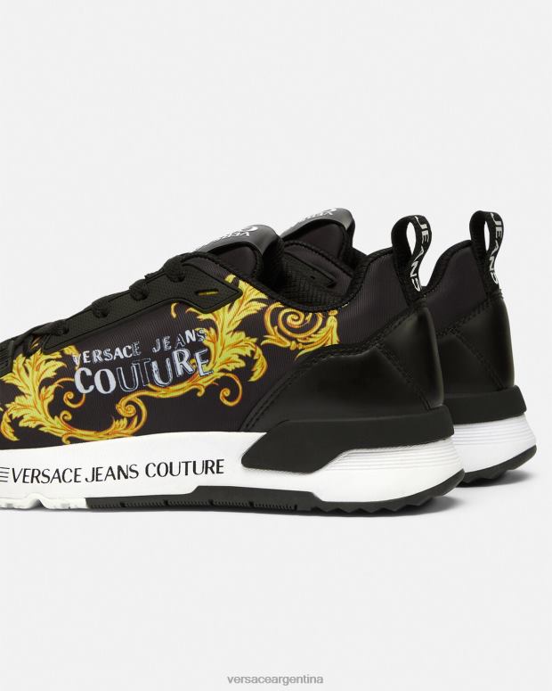 mujer Versace oro negro zapatillas dinámicas de alta costura con logo zapato 4F6042280