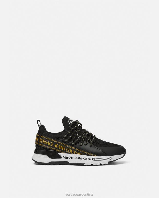 mujer Versace oro negro zapatillas dinámicas zapato 4F6042256