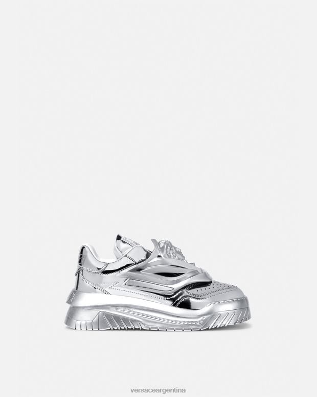 mujer Versace plata zapatillas odissea zapato 4F604506